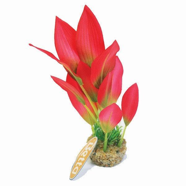 Betta 8 Inch Red Flame Silk Plant With Sand Base - Ormskirk Pets