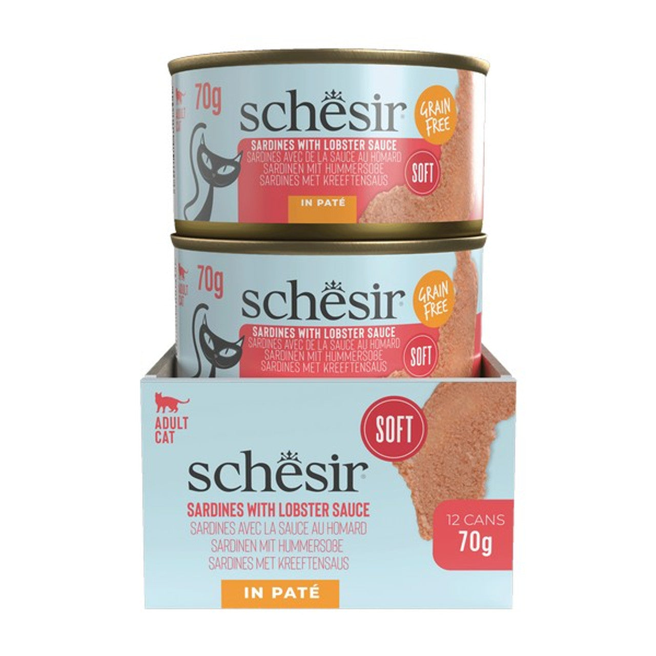 Schesir Grill Pate Cat Can Sardine in Lobster Consomme 70g x 12