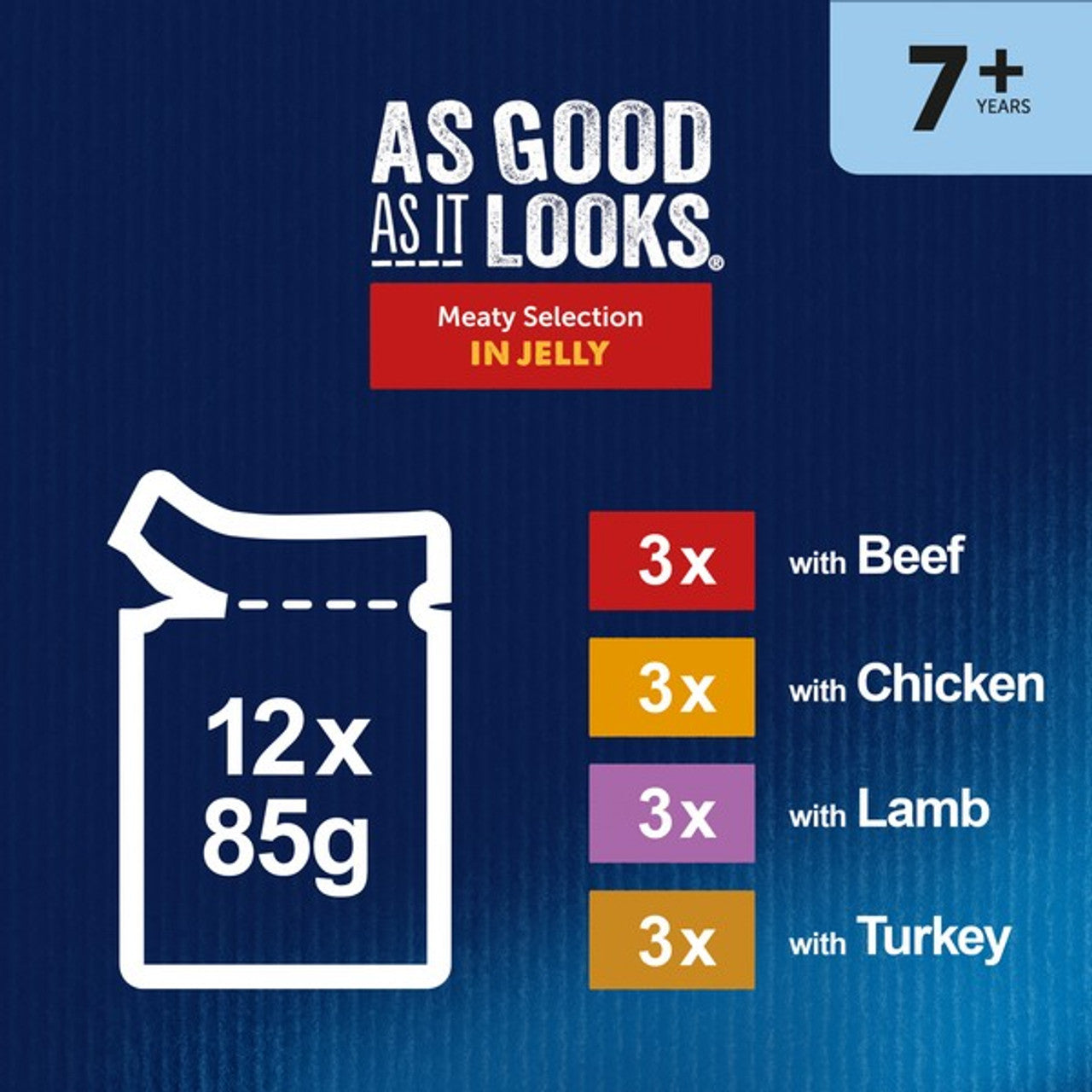 Felix As Good As It Looks 7+ Cat Meaty Selection In Jelly 12 X 85G