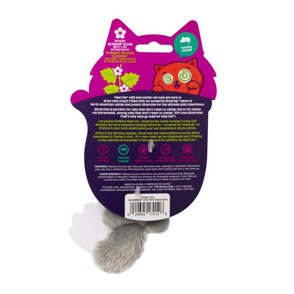 Mad Cat Slingshot Critters Raccoon Catnip Plush Toy