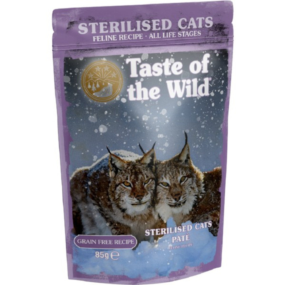 Taste Of The Wild All Life Stage Sterilised Pate Wet Cat Pouch 12x85g
