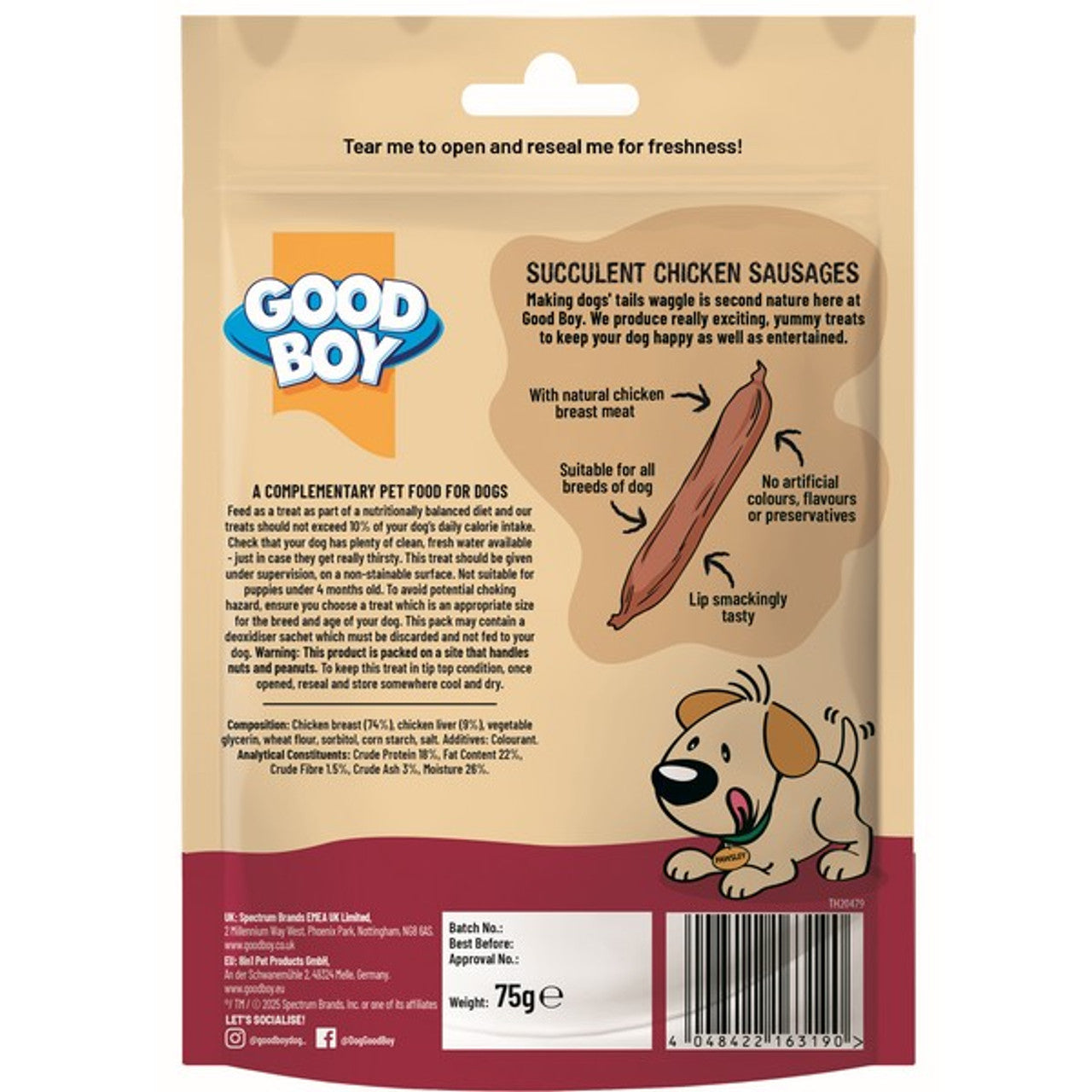 Good Boy Pawsley Succulent Chicken Sausages 75g