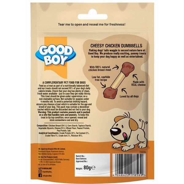 Good Boy Pawsley Cheesy Chicken Dumbells 80g
