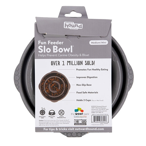 Rosewood Outward Hound Fun Feeder Drop Grey Medium Dog Puzzle Toy