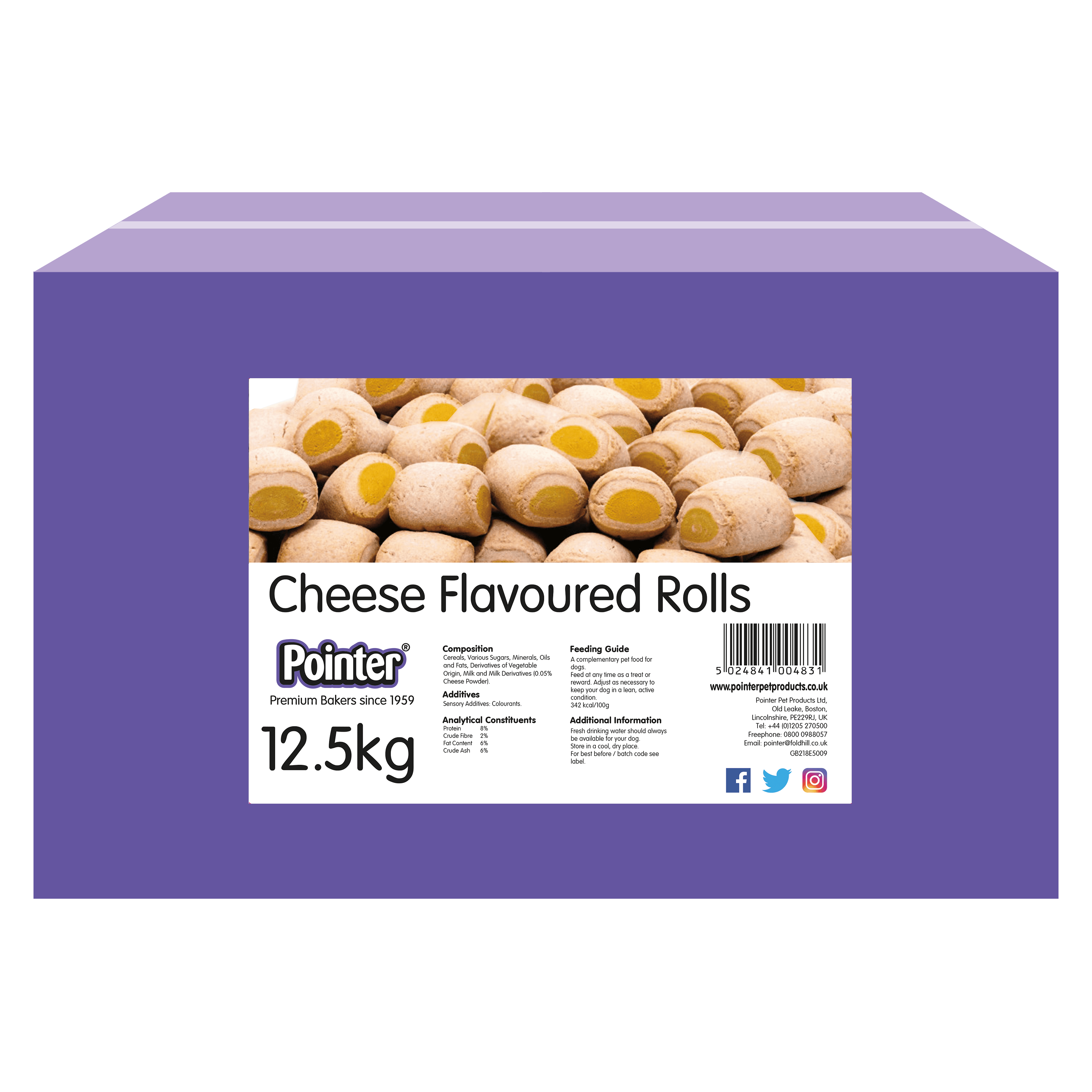 Pointer Cheese Flavoured Rolls 12.5Kg – Paw Pet