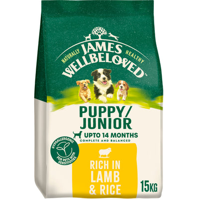 James Wellbeloved Dry Dog Puppy/Junior Lamb & Rice 15kg