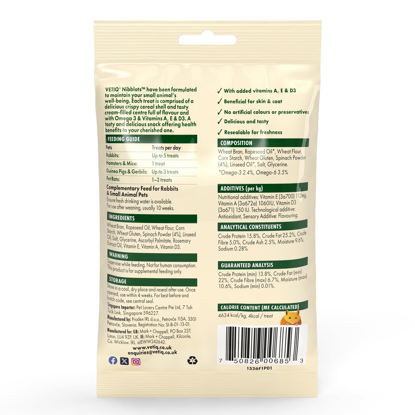 Vetiq Nibblots Spinach 30G