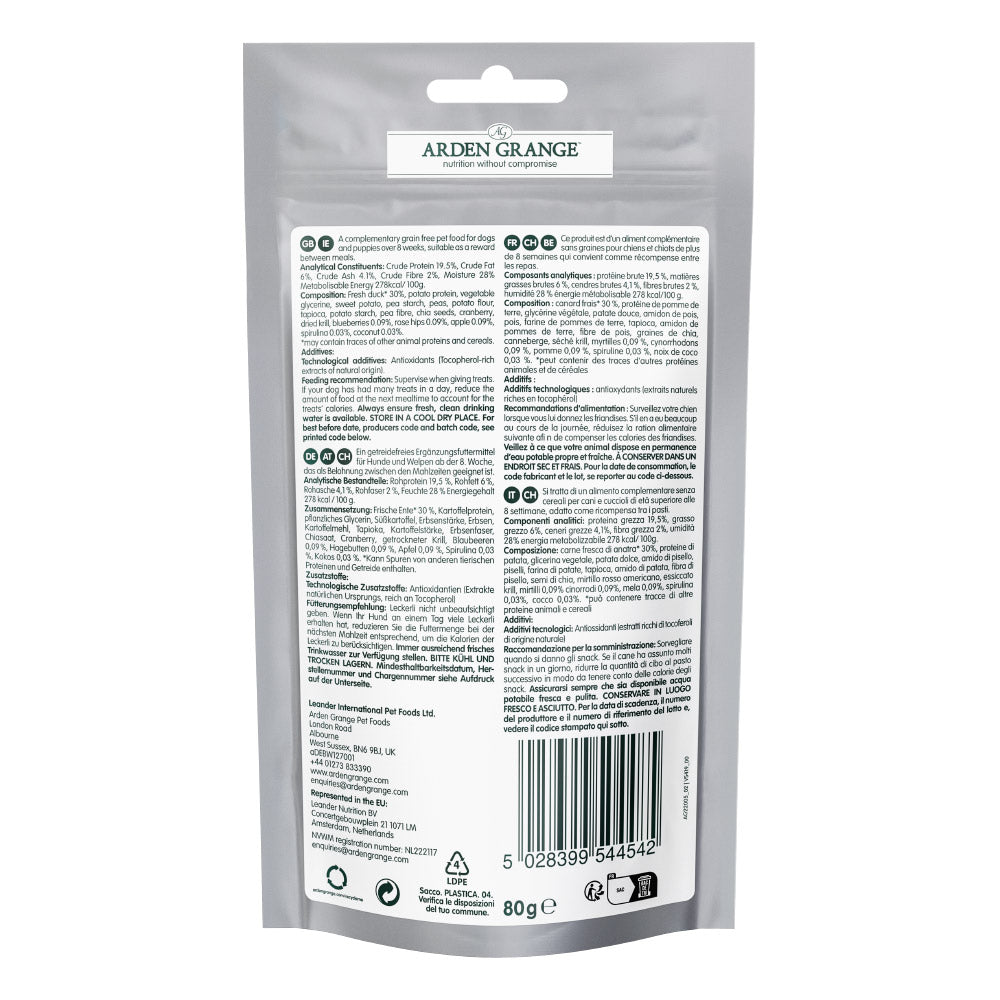 Arden Grange Training Treats Grain Free Duck & Superfoods 80G