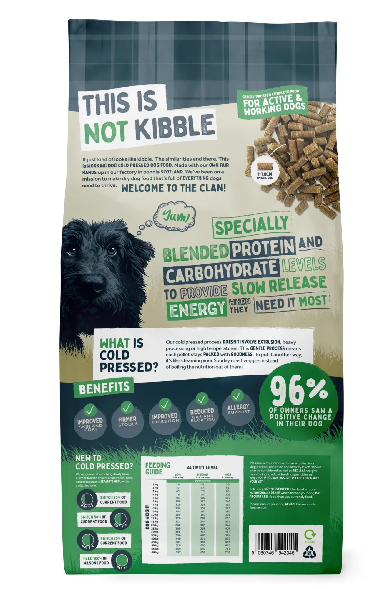 Wilsons Working Dog Lamb Dry 15kg Cold Pressed Dog Food