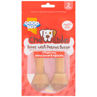 Good Boy Chewables Dog Peanut Butter Medium Bones 2 Pack 158g