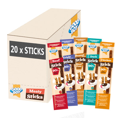 Good Boy Variety Box 20 Meaty Sticks Various Flavours