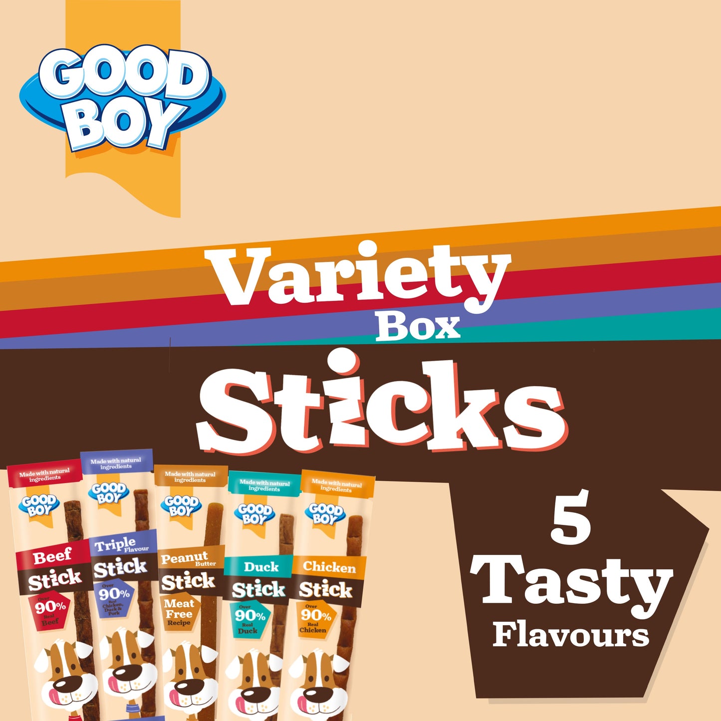 Good Boy Variety Box 20 Meaty Sticks Various Flavours