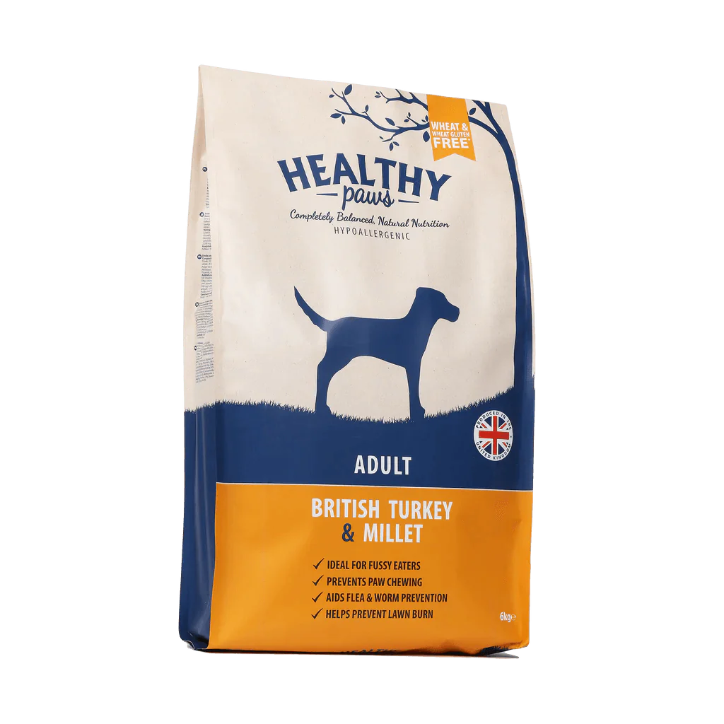Healthy Paws British Turkey & Millet Adult 6kg - Ormskirk Pets