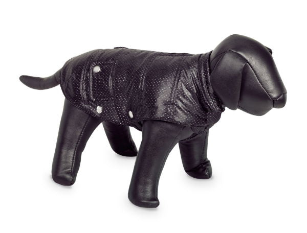 Nobby Danika Dog Coat Black With Silver Dots