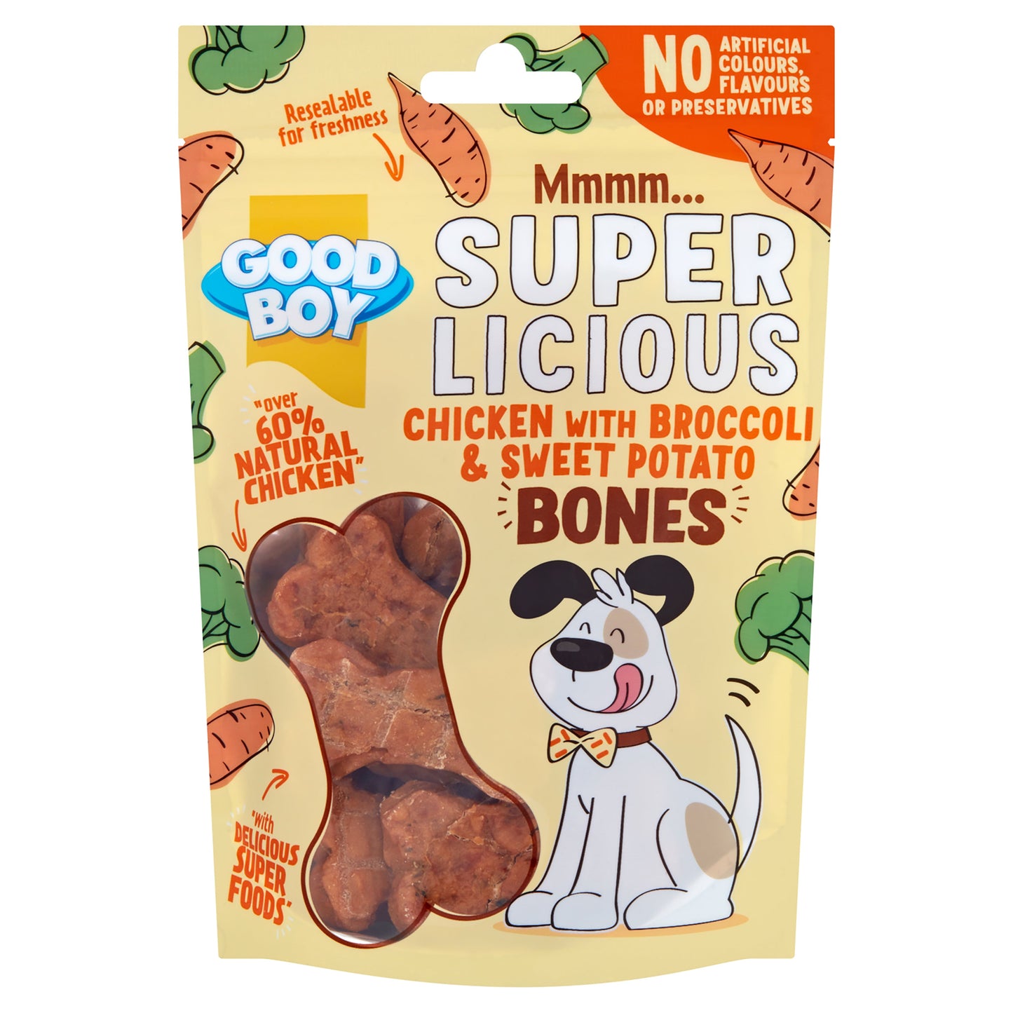 Good Boy Super Licious Chicken With Broccoli & Sweet Potato Bones 100g