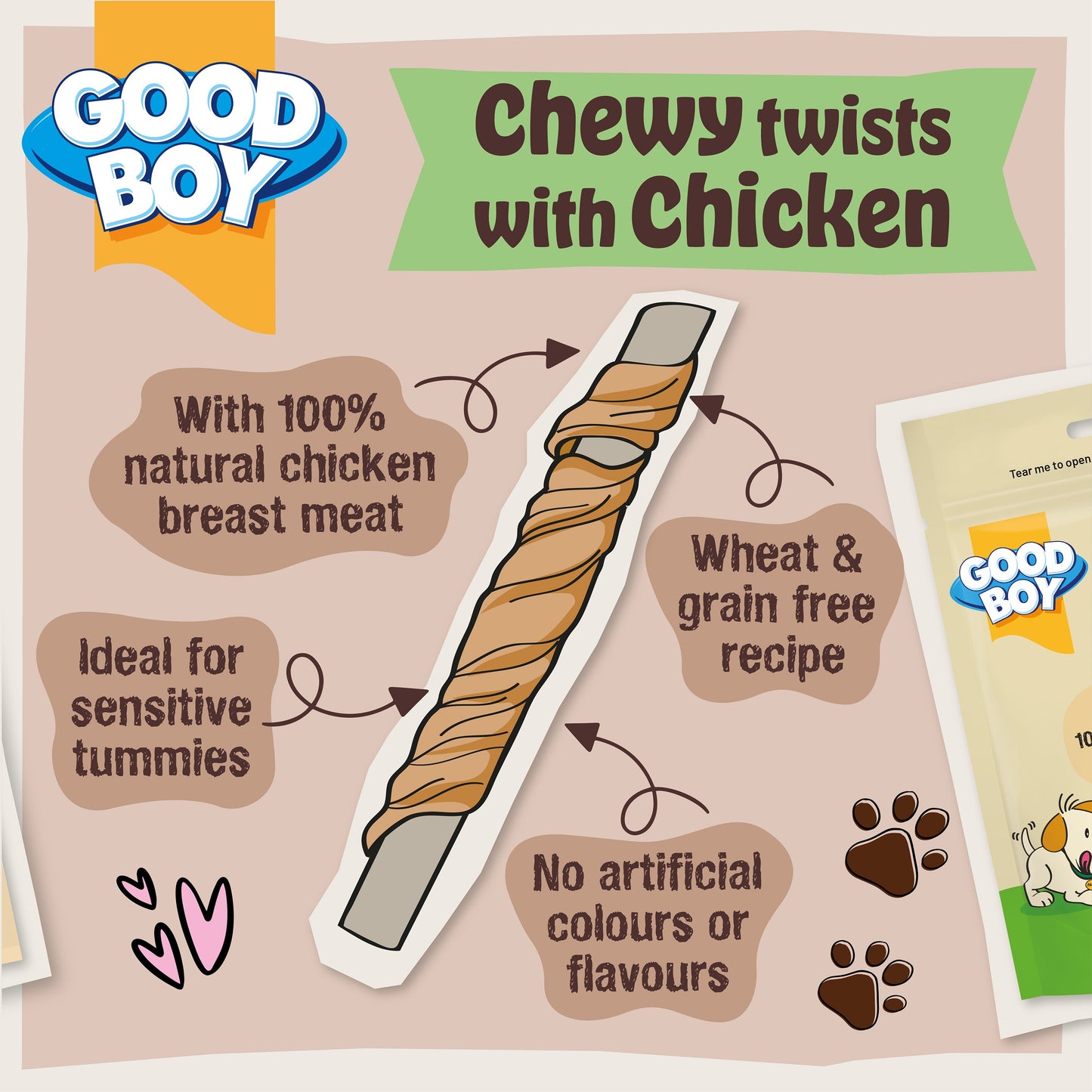 Good Boy Pawsley Chewy Twists Chicken 320g