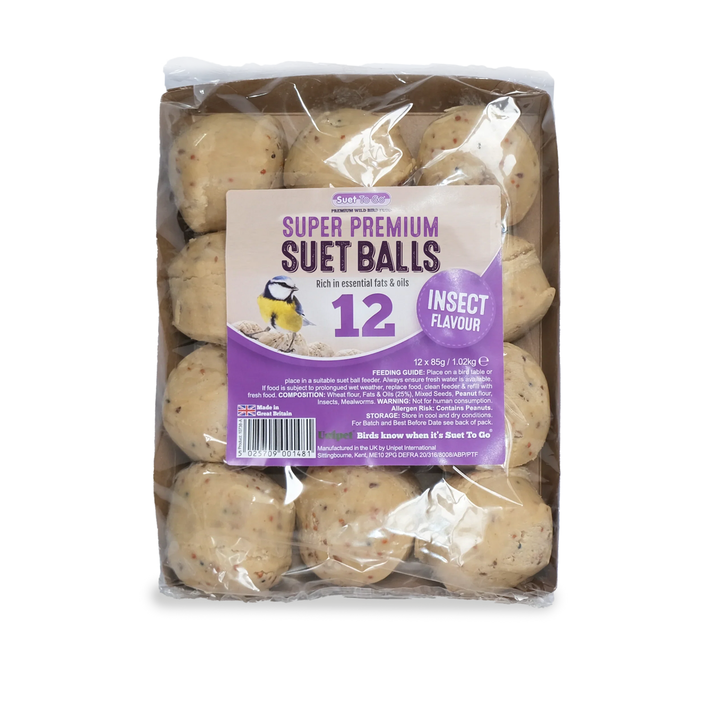 Suet To Go Balls Insect Tray 12 x 85g