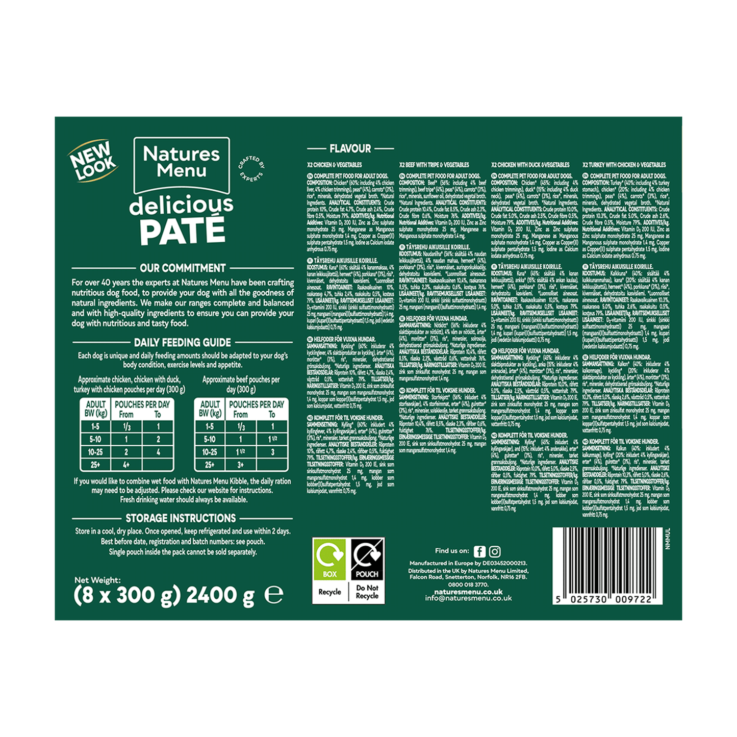 Natures Menu Multipack Complete Dog Pouches - 8 x 300g