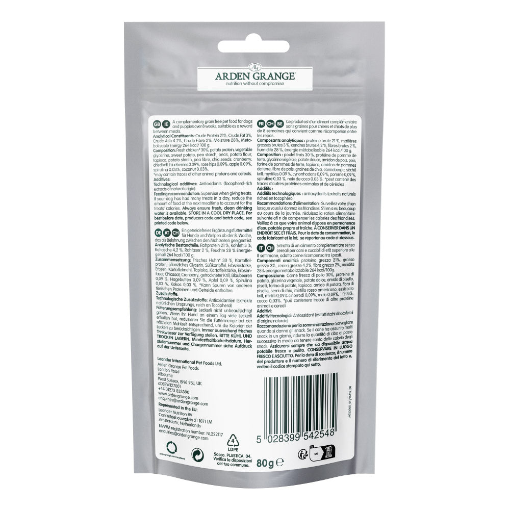 Arden Grange Training Treats Grain Free Chicken & Superfoods 80G