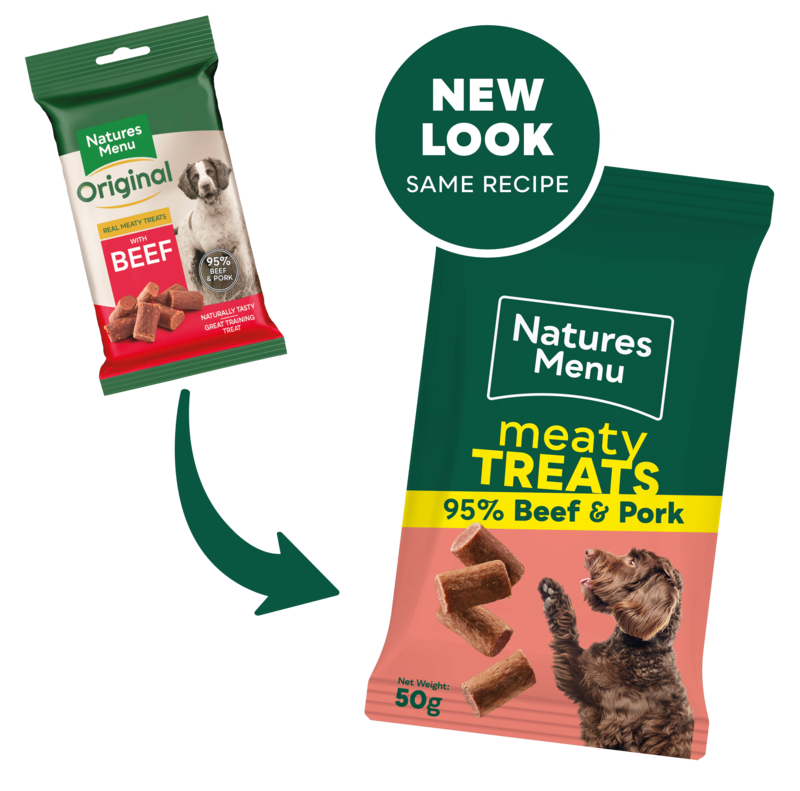 Natures Menu Meaty Treats For Adult Dog Beef And Pork 50G