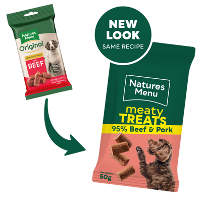 Natures Menu Meaty Treats For Adult Dog Beef And Pork 50G