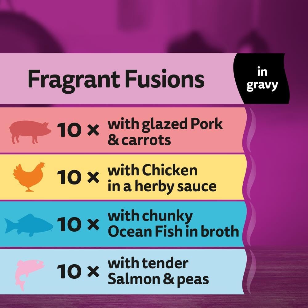 Whiskas Pouches 1+ Adult Cat Aromatic Selection Fragrant Fusions In Gravy 40X85G
