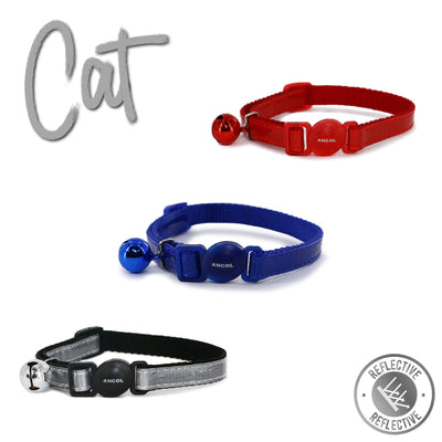 Ancol Gloss Refl Safety Cat Collar Blue - Ormskirk Pets