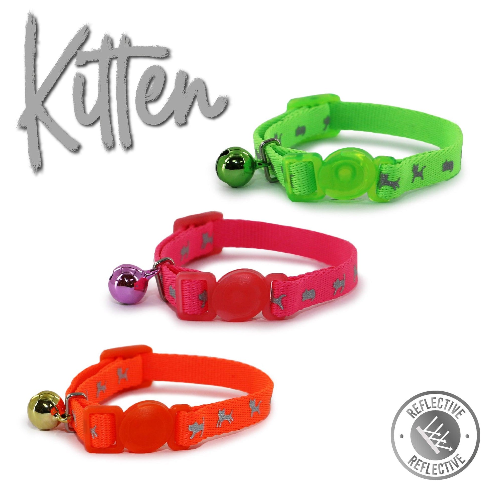 Ancol Hi-Vis Safety Kitten Collar Orange - Ormskirk Pets