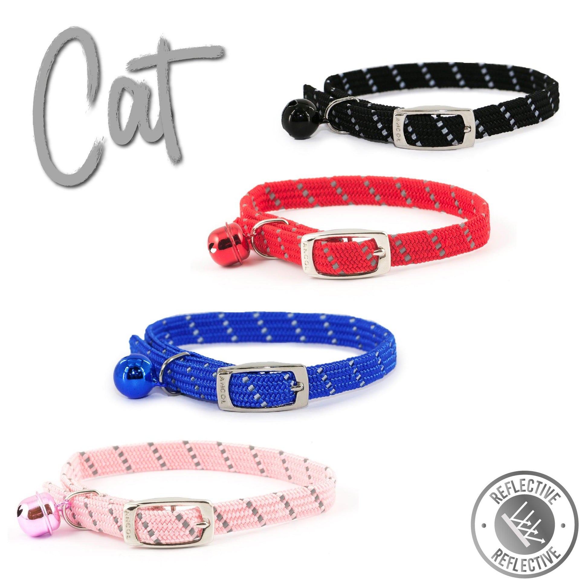 Ancol Softweave Refl Elastic Cat Collar Black - Ormskirk Pets