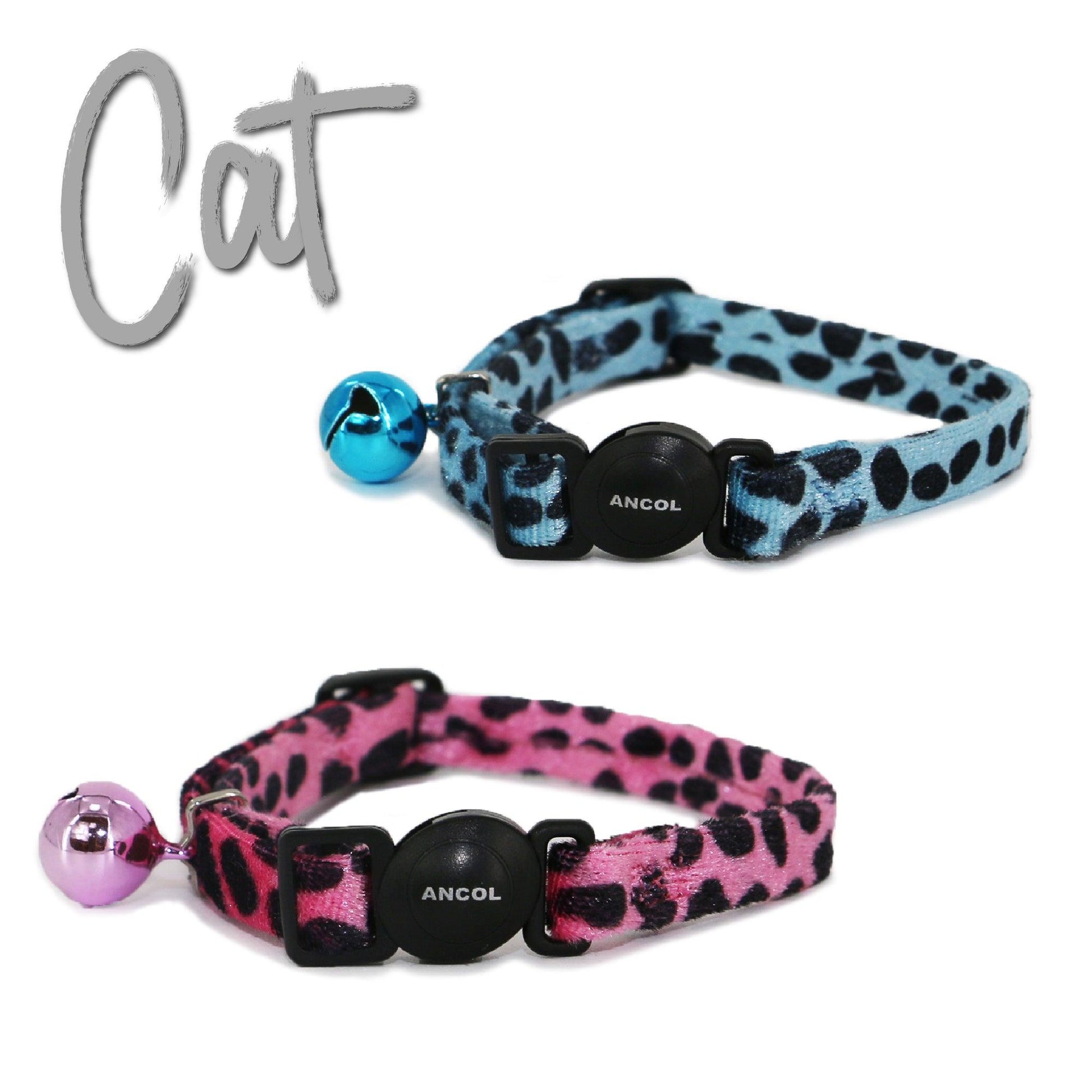 Ancol Velvet Leopard Print Cat Collar Turquoise - Ormskirk Pets