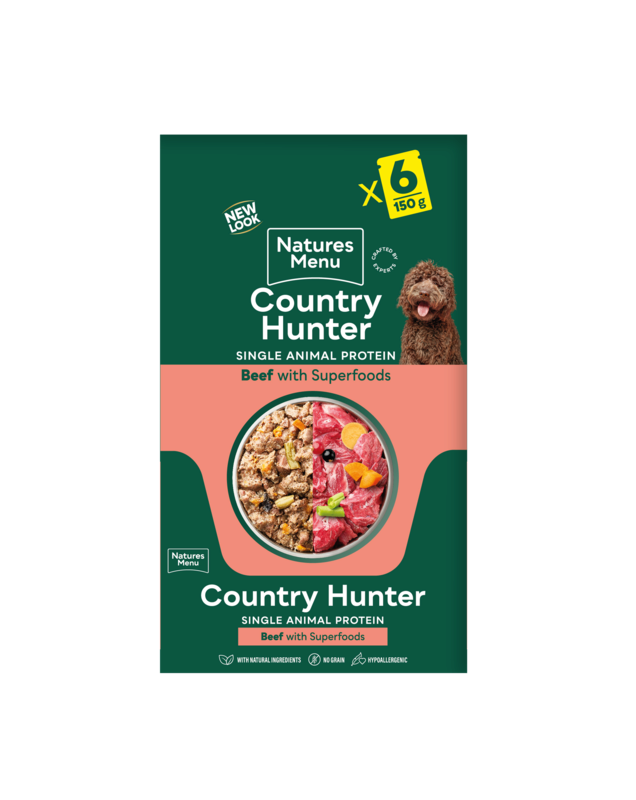 Natures Menu Country Hunter Grass Grazed Beef with Superfoods 6 x 150g