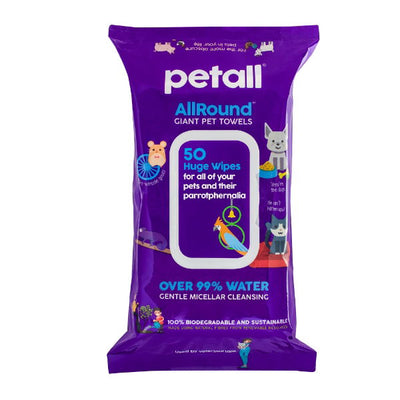 Petall Allround Giant Pet Towels 50 Wipes