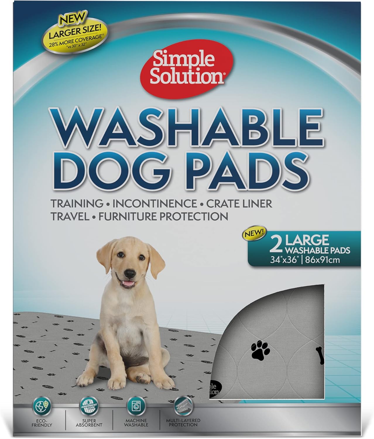 Simple Solution Washable Dog Training Pads Large - Pack of 2