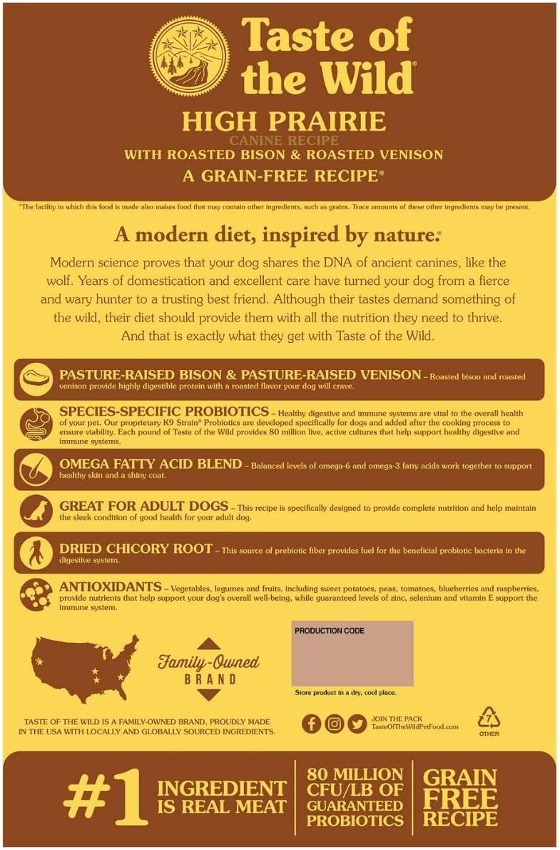 Taste Of The Wild Adult All Breeds High Prairie Grain Free Dry Dog Food