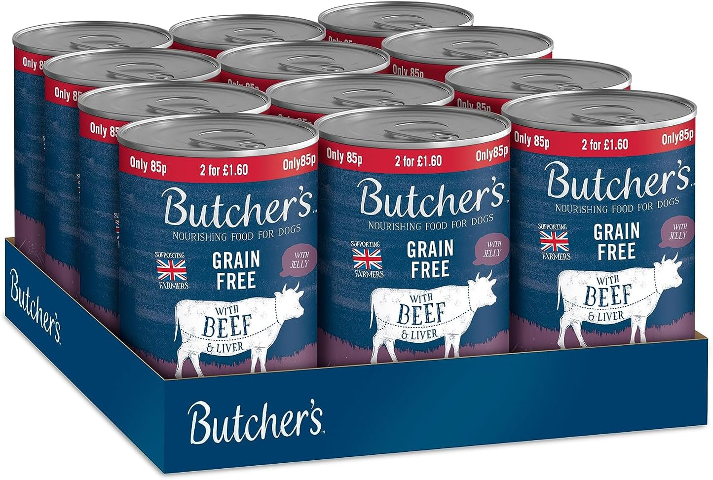 Butchers Cans Grain Free Meaty Recipe Beef & Liver 12 X 400G