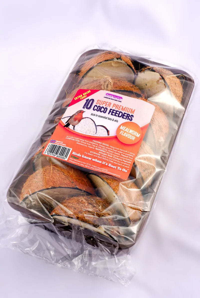 Suet To Go Half Coconut Feeder Mealworm - Pack of 10