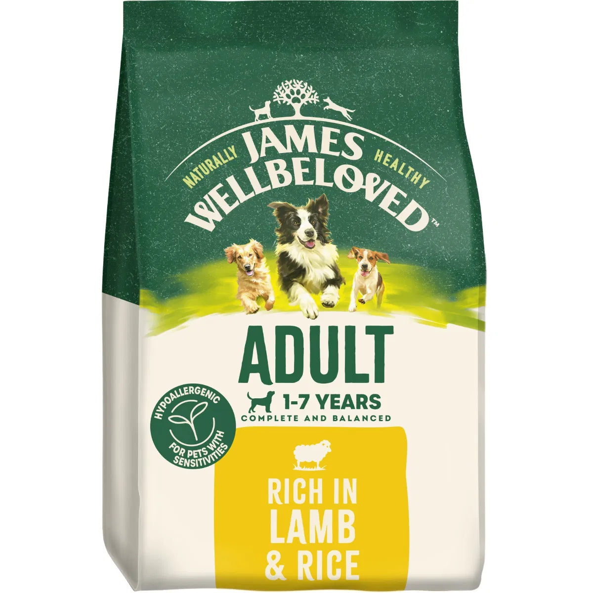 JAMES WELLBELOVED Lamb & Rice Kibble Adult Maintenance 15kg