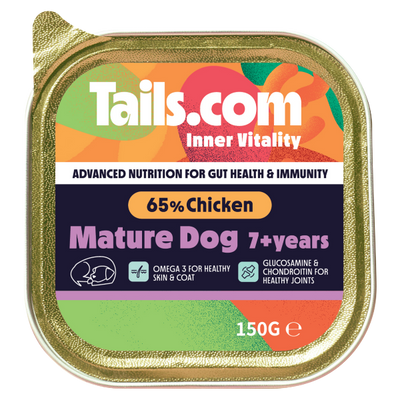 Tails Inner Vitality Dog Mature Chicken Tray 150g