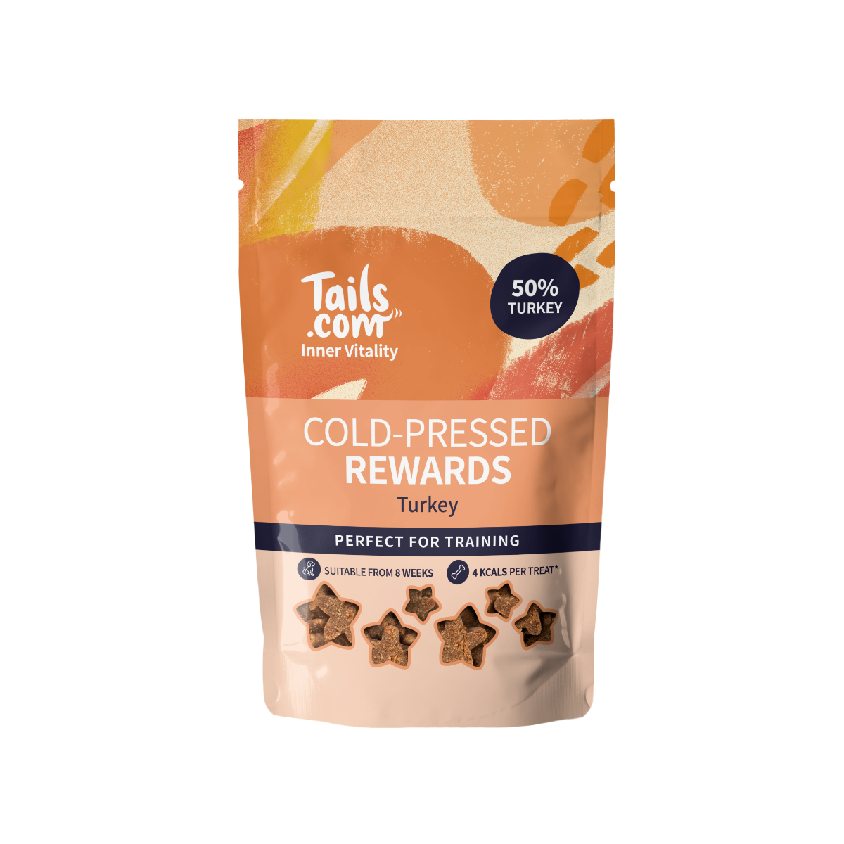 Tails Inner Vitality Dog Cold Pressed Rewards Turkey 70g Bag