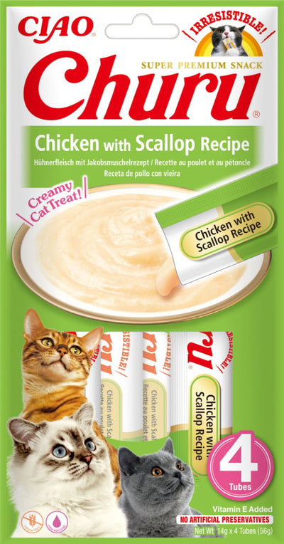 Churu Chicken with Scallop Recipe Cat Treats 4x14g