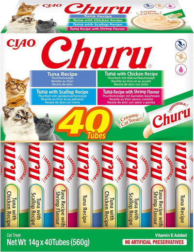 Churu Box Tuna Seafood Variety Cat Treats 40x14g