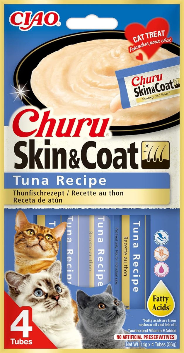 Churu Skin&Coat Tuna Recipe Cat Treats 4x14g