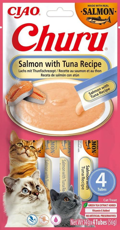 Churu Salmon Churu Salmon with Tuna Recipe Cat Treats 4x14g