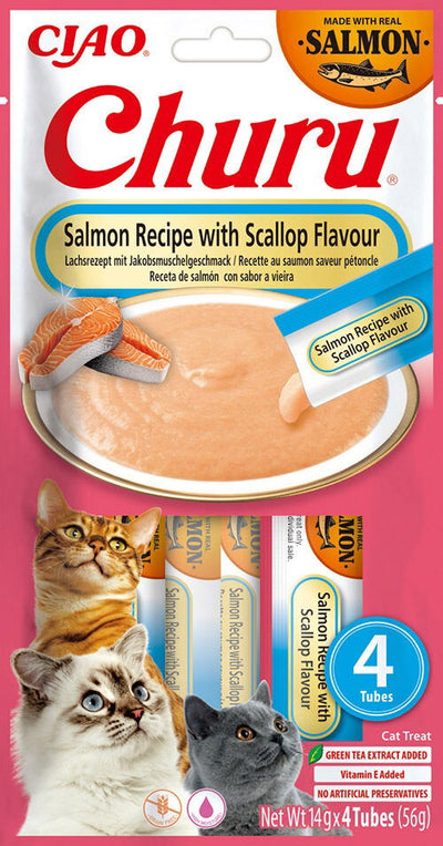 Churu Salmon Churu Salmon Recipe with Scallop Flavour Cat Treats 4x14g