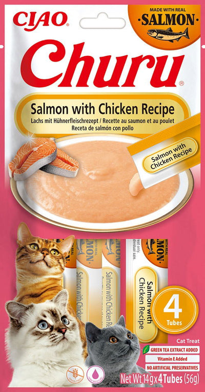 Churu Salmon Churu Salmon with Chicken Recipe Cat Treats 4x14g