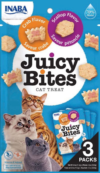 Churu Juicy Bites Scallop & Crab Flavour Cat Treats 3 Pack