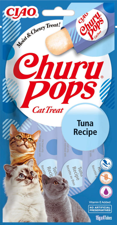 Churu Pops Tuna Recipe Cat Treats 4x15g