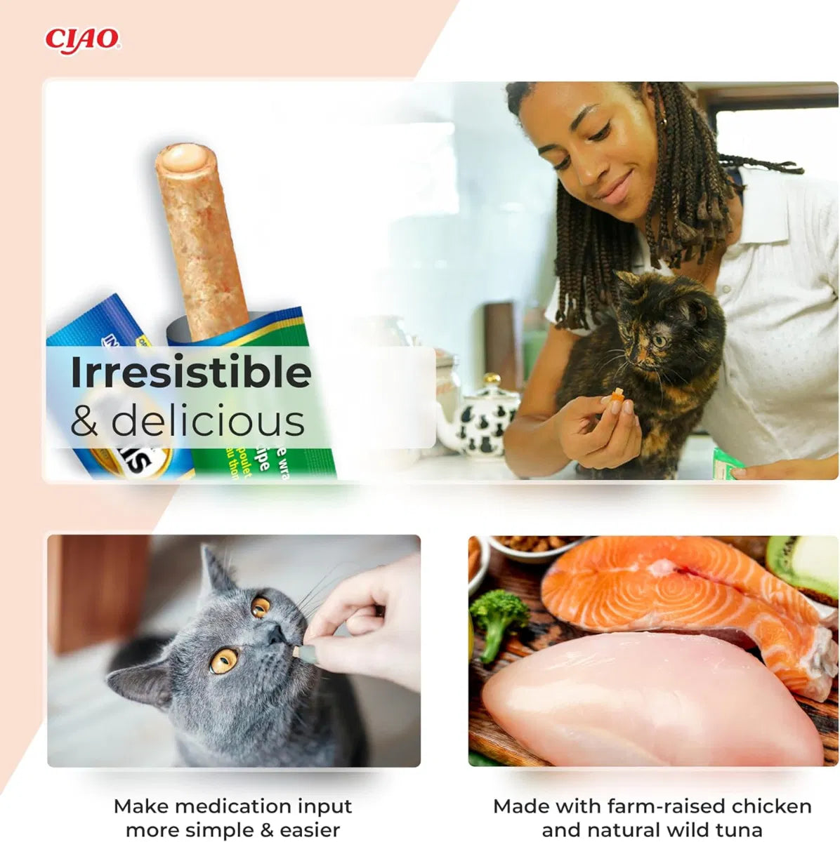 Churu Rolls Wraps Chicken Recipe Cat Treats 4x10g