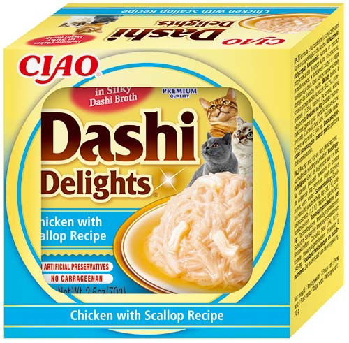 Dashi Delights Chicken with Scallop Recipe Cat Treat 70g x12