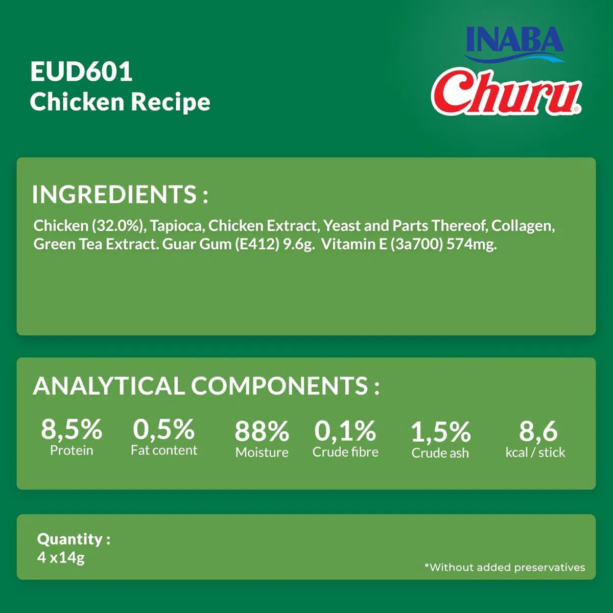 Churu Chicken Recipe Dog Treats 8x20g